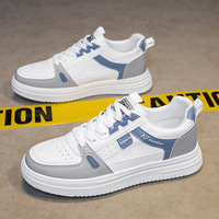 Chaussures plates décontractées et sportives pour hommes, blanches et tendance, à lacets, respirantes, imperméables, avec semelle intermédiaire en EVA antidérapante, idéales pour le printemps