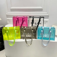 Sac à main de luxe pour femmes avec logo personnalisé, en cuir PU, avec poignée en PVC transparent, sac à bandoulière pour le shopping