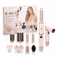 Styler capillaire professionnel à air chaud avec écran LCD, accessoires de bouclage, de lissage et de séchage, en stock aux États-Unis