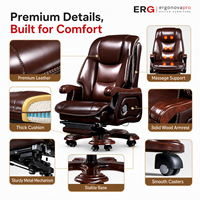 Chaise de bureau ergonomique moderne avec massage, dossier haut inclinable et pivotant, idéale pour les hôtels et les bureaux