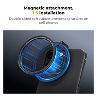 Kit de filtres magnétiques K&F CONCEPT 67mm CPL/ND2-32 pour objectif de téléphone avec clip, anneau adaptateur magnétique, griffe porte-accessoire et bouton de verrouillage