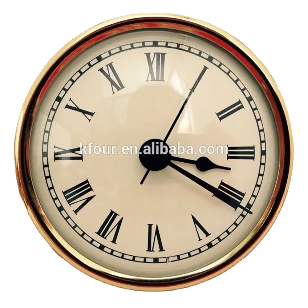 Clock Insert / Clock Fitup / Clock Head Dia.70mm (2 3/4 inches) with brass bezel and glass lens Model F70IRC