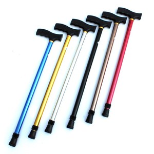 Aluminum Alloy Telescopic Walking Stick 2 Section <b>Adjustable</b> Height Anti Slip Rubber Tip For Seniors Hiking - Product Image 3