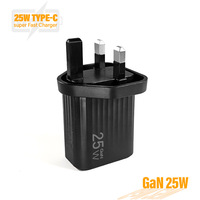 Vente en gros 25W PD 3.0 veilleuse charge rapide Type C double ports USB-A chargeur mural pour pour S23