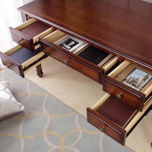 American Style Solid Wood <b>Desk</b> With Drawers For Study Home Office <b>Computer</b> Use - Product Image 3