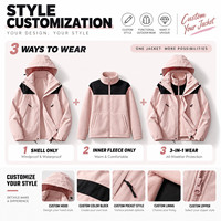 Veste Hardshell 3-en-1 Marque Blanche 1400g Ultra Lourde Imperméable avec Doublure Polaire Extensible Mate 150D pour Homme Vente en Gros OEM