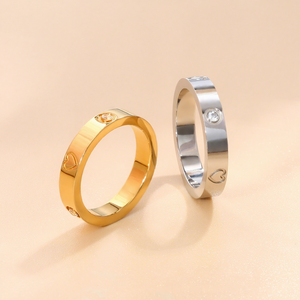 Anillo de Moda con Corazón, Amor y Amistad, Chapado en Oro de 18K, Acero Inoxidable, Anillo de <span class=keywords><strong>Promesa</strong></span>, Anillo de Bodas, Joyería, Regalos de Cumpleaños para Mujer - Product Image 6