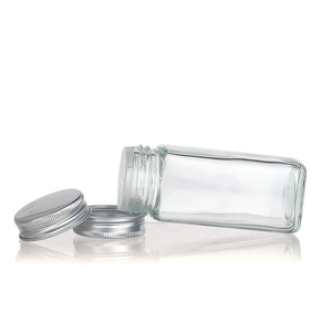 Venta al por mayor vacío claro cocina 12PCs 4oz vidrio condimento especias contenedor conjunto tarro de especias de vidrio con tapa de madera - Product Image 2