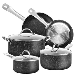 Durevole e facile da pulire pietra di rivestimento con maniglia in acciaio inox <span class=keywords><strong>set</strong></span> di <span class=keywords><strong>pentole</strong></span> - Product Image 1
