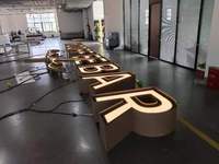 Lettres en aluminium rectangulaires, enseigne lumineuse 3D LED, logo personnalisé, enseigne extérieure double face illuminée, enseigne de bâtiment personnalisable pour entreprise