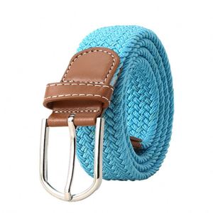 Offre Spéciale personnalisé tricoté tissu extensible tissé décontracté tressé élastique ceinture de couleur pure pour hommes et femmes avec boucle en alliage - Product Image 5