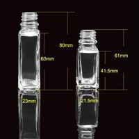 Flacons cosmétiques rectangulaires en verre transparent 15ml 30ml pour huile capillaire et huile à barbe avec compte-gouttes argenté ou doré