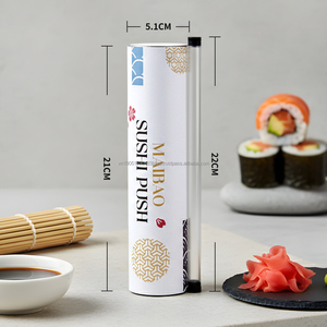 Boîte d'emballage en papier pour sushis écologique personnalisée avec fond à pousser, intérieur en aluminium et tube à sauce - Product Image 4