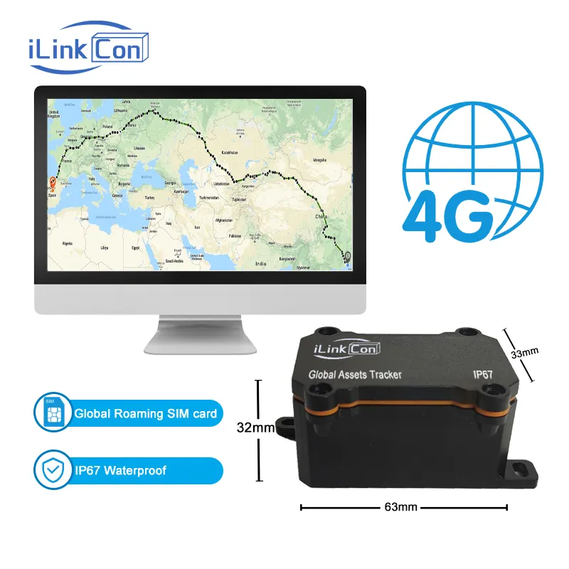 Ilinkcon 4G mini toàn cầu đường sắt xe thông minh định vị vận chuyển hàng hóa shippings Thiết bị theo dõi GPS Tracker