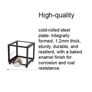 Rack de serveur ouvert en acier, capacité standard, centre de données, rack de réseau mural, noir, profondeur réglable, cadre ouvert, rack de serveur à 4 poteaux - Product Image 2