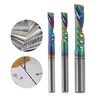 Fresa de carburo sólido HRC55 de corte descendente para mano izquierda con recubrimiento DLC, materia prima de importación AAA, broca CNC para router para carpintería y muebles