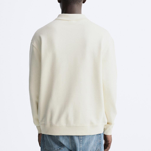 Design design in cotone bianco Unisex francese tessuto di spugna con stampa grafica Logo ricamato oversize Plain Custom <span class=keywords><strong>POLO</strong></span> <span class=keywords><strong>collo</strong></span> felpe da uomo - Product Image 4