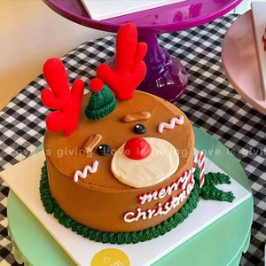 Natale <span class=keywords><strong>torta</strong></span> di cottura decorazione cappello di lana peluche renna corna rosso naso moderno <span class=keywords><strong>per</strong></span> i bambini - Product Image 3