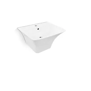 New design fashionable popular in korea wall hung semi pedestal porcelain wash sink basin