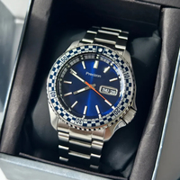 Montre-bracelet automatique classique pour homme, boîtier argenté, cadran noir, lunette sertie de diamants, aiguilles lumineuses, montre de sport décontractée