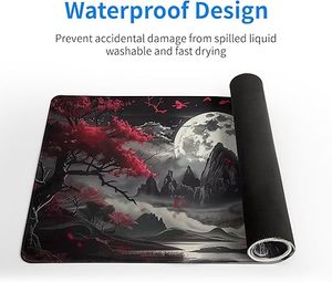 Tấm lót chuột chơi game cỡ lớn họa tiết mặt trăng đỏ, đế chống trượt, họa tiết hoạt hình, chống mài mòn và chống thấm nước - Product Image 6