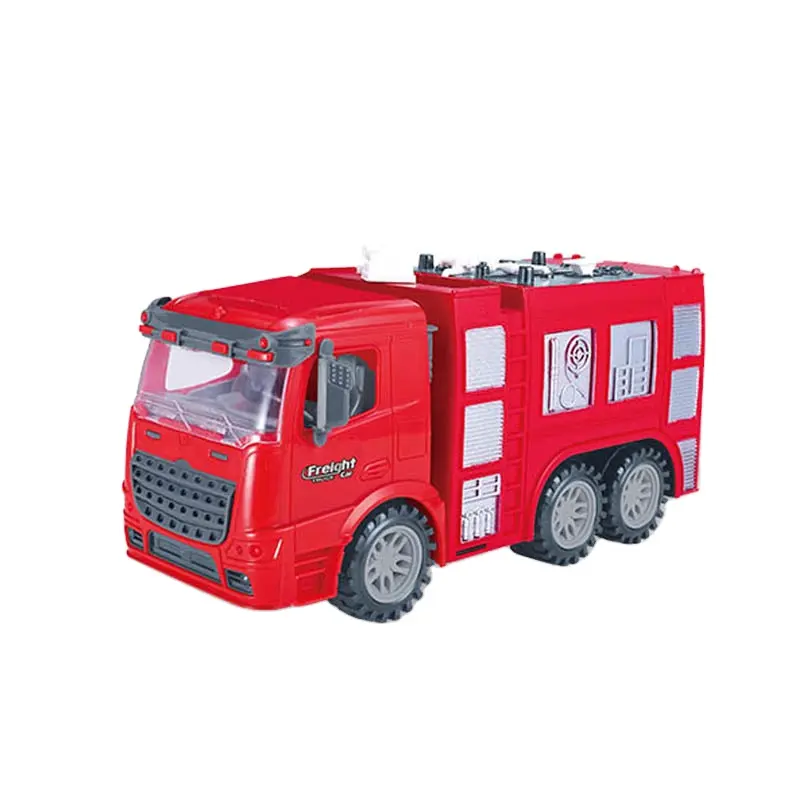 Remolque de plástico de inercia para niños, juguete de camión de bomberos inercial
