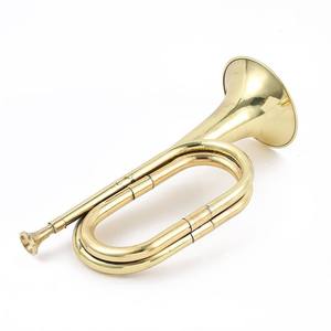 <span class=keywords><strong>Petit</strong></span> Pas en Laiton Laque d'Or Bugle Prop Horn C <span class=keywords><strong>Instrument</strong></span> à <span class=keywords><strong>Vent</strong></span> Occidental - Product Image 2