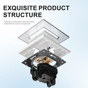 3mm光沢強化ガラスフレームEU規格16A 250V非接地壁コンセント（TRチャイルドプルーフ保護付き） - Product Image 4