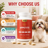 Complément enzymatique digestif pour chiens – Comprimés d'aubépine et de malt pour stimuler l'appétit – 100 unités – Soin digestif quotidien – ODM