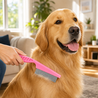 Outil de démêlage 2-en-1 pour animaux de compagnie, anti-puces et poux, en acier inoxydable, lot de 6 peignes de toilettage pour chiens avec dents arrondies pour animaux de compagnie de petite, moyenne et grande taille
