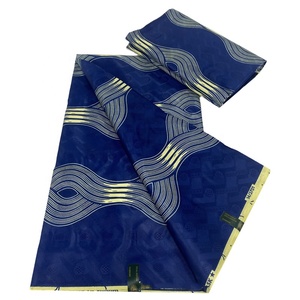 Tissu 100% Polyester Véritable Wax <span class=keywords><strong>Bazin</strong></span> de Qualité Supérieure, Imprimés Africains Originaux, 6 Yards, Tissu Batik Néerlandais Ankara pour Organza Tissé - Product Image 4