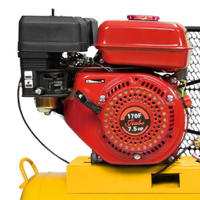 Compresseur d'air industriel portable de 100 litres, type V 2051, avec pompe mobile, moteur diesel/essence