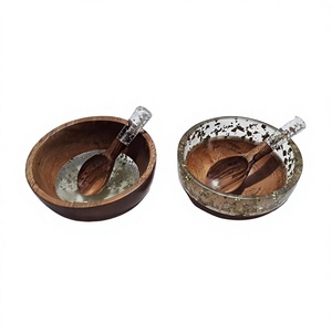 Tazón y Cuchara de Resina de Madera al por Mayor a Precio de Fábrica, Diseño Nuevo Personalizado, Tazón Pequeño Decorativo para Servir Bocadillos y Frutos Secos, Vajilla - Product Image 1