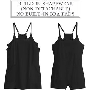 <b>Women</b> Athletic Tennis Dress Square Neck Loose Fit Breathable Built In Shorts Casual <b>Romper</b> Mini Dress For Leisure Wear - Product Image 3