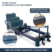 Mesin Pilates Reformer Pink Komersial Studio Aluminium Profesional Lipat Peralatan Kebugaran Rumah