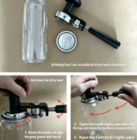 Scelleuse manuelle portable pour bouteilles PET de 55 mm, idéale pour les boissons gazeuses, les couvercles en plastique et les canettes de soda jetables.