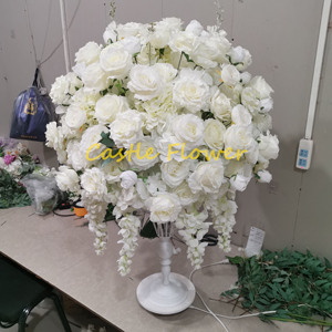 Boule de fleur artificielle W-D016 boule de fleur d'orchidée rose blanche centres de table de mariage pour les décorations de fête de table de mariage - Product Image 6