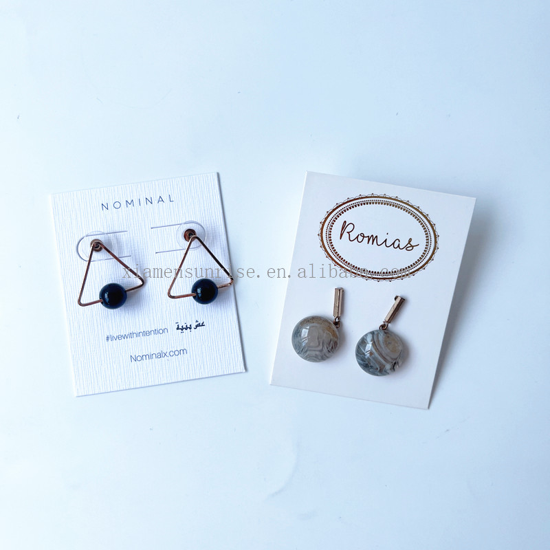 Custom Logo Earring Card Printed Embossed Jewelry Earring Card for Display