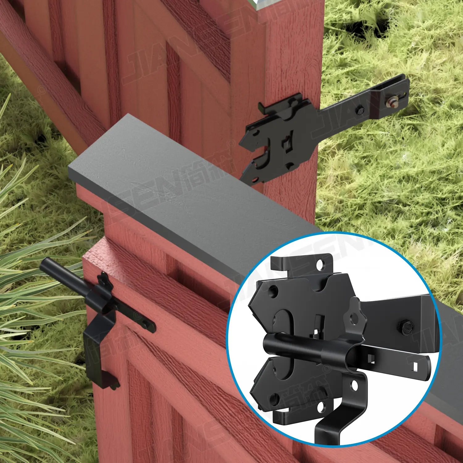 OEM Size American Style Vinyl/PVC Guardrail Door Latch Wood Fence Stainless Steel Metal Accessories Door Lock Fence