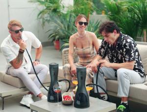 Vente chaude Ensemble de narguilé électrique portable en acier inoxydable avec lumière LED Emballage de boîte-cadeau de luxe E-Hookah sans carbone - Product Image 2