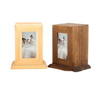 Urne commémorative en bois massif pour animaux de compagnie élégant cercueil moderne en gros chien chat crémation cercueil cadre photo élégant boîte en bois pour les cendres