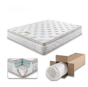 Fabricante cama de hotel de lujo enrollable empaquetado personalizado en caja colchón de muelles individual colchón de látex rejilla de Gel con memoria - Product Image 5