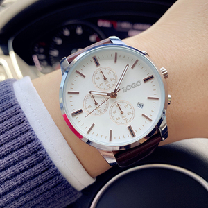 Montres à quartz pour hommes de luxe de nouvelle marque 42 mm, étanches, en cuir véritable, montres-bracelets tendance - Product Image 6