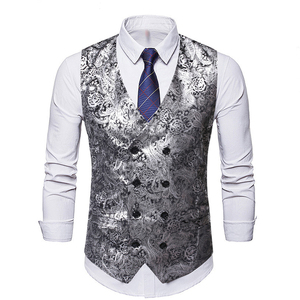 Hommes de Jacquard Boutique <span class=keywords><strong>Gilet</strong></span> <span class=keywords><strong>Double</strong></span> <span class=keywords><strong>Boutonnage</strong></span> Fête de Soirée <span class=keywords><strong>Gilet</strong></span> - Product Image 4