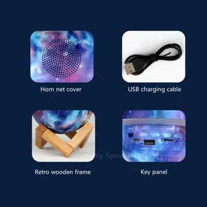 Portable pour haut-parleurs Design moderne <span class=keywords><strong>RGB</strong></span> LED contrôle tactile ornements de bureau planète veilleuse boîte de son atmosphère - Product Image 6