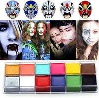 Palette de peinture corporelle UCANBE 12 couleurs, à base d'huile, sans danger pour les enfants, pour tatouages éphémères, maquillage de fête d'Halloween et accessoires de déguisement.