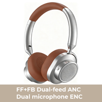 Casque de jeu sans fil supra-auriculaire en métal personnalisable avec ANC + double microphone ENC, idéal pour les voyages, compatible avec les appareils 5.4