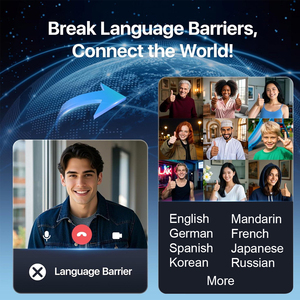 LCD màn hình cảm ứng tai nghe hiển thị kỹ thuật số tai nhảy dịch phần mềm hỗ trợ 144-156 ngôn ngữ video/Offline dịch - Product Image 2