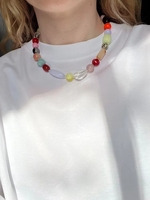 Collares de Moda con Cuentas Grandes y Redondas, Estilo Exagerado, Joyería de Acero Inoxidable Impermeable para Mujer