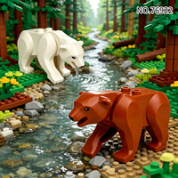 Bloques de Construcción de Oso Pardo del Bosque y Oso Polar Ártico, Figuras de Animales de Plástico para Armar, Regalos para Niños NO.76922